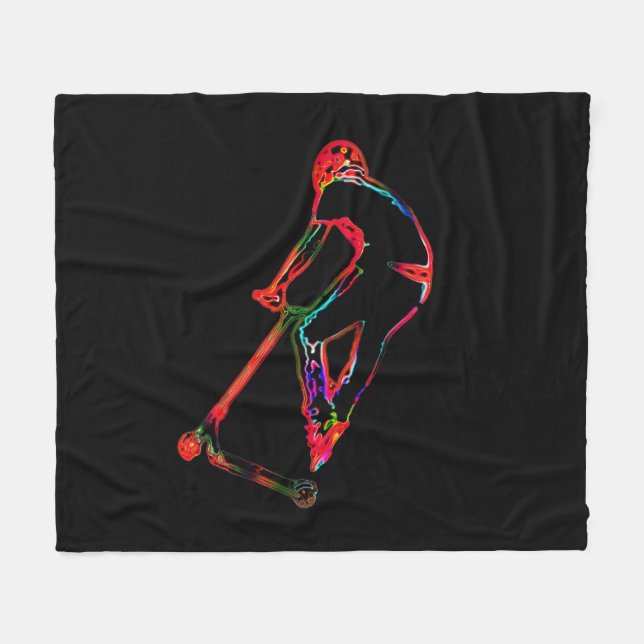 High-flying Scootering - Scooter Boy Fleece Blanket (Front (Horizontal))