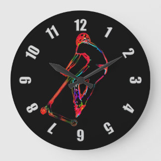 High-flying Scootering - Scooter Boy Large Clock