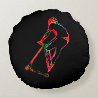 High-flying Scootering - Scooter Boy Round Cushion