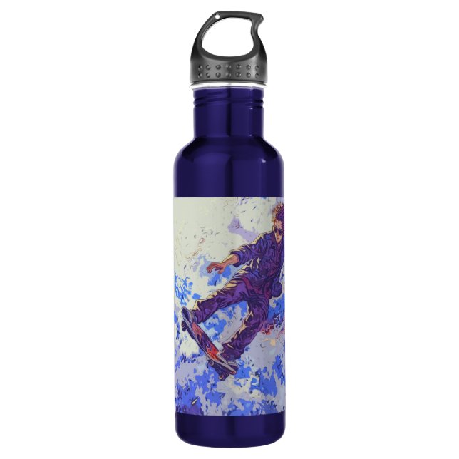 High Flying Skateboarder - Skateboarding Trickster 710 Ml Water Bottle (Front)