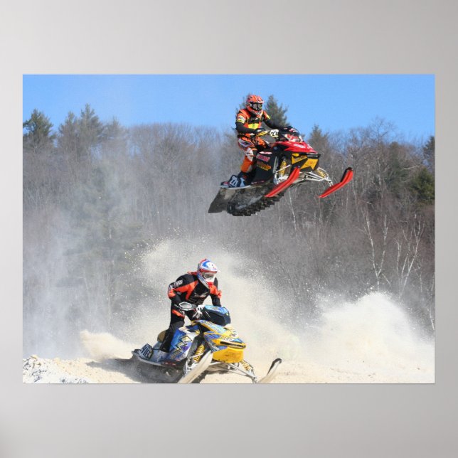 High Flying Snowmobile Print (Front)