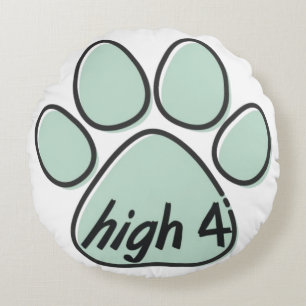 high four 4 dog round cushion