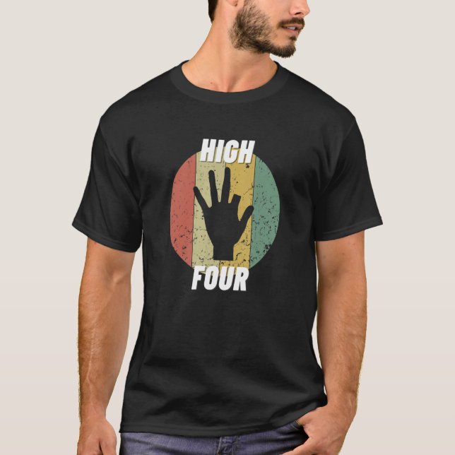High Four Cut Off Finger Amputation Finger Amputee T-Shirt (Front)