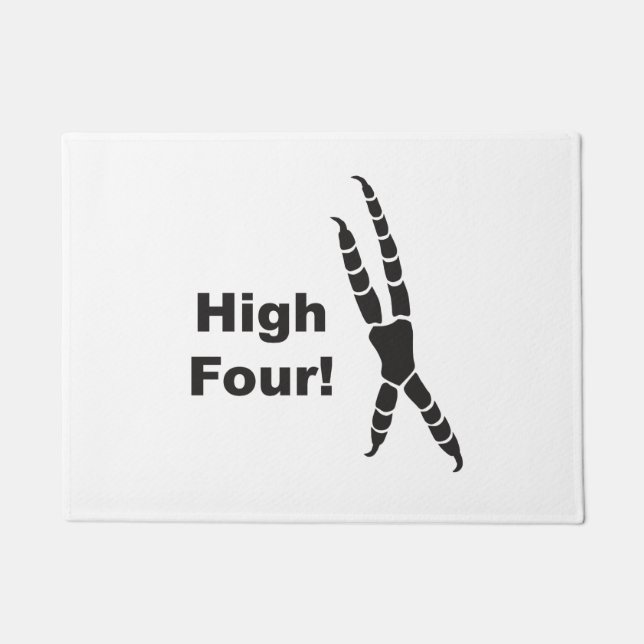 High Four Parrot Footprint (High Five) Doormat (Front)