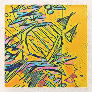 High Frequencies Gold Glass Coaster