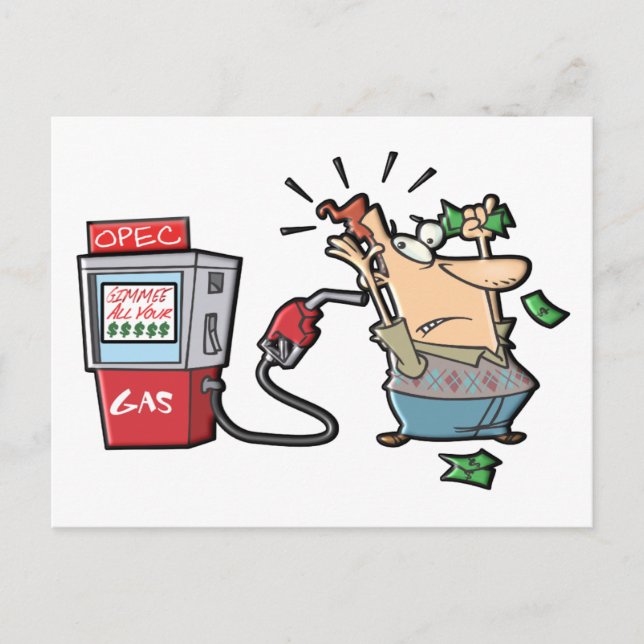 High Gas Prices Cartoon Characters Postcard (Front)