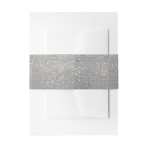 High Glamour Silver Simulated Sparkle  Invitation Belly Band