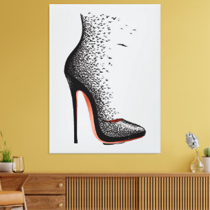 High Heel Birds Wall Art – Surreal Fashion Shoe