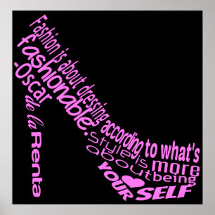 High Heel Fashion Quote Poster