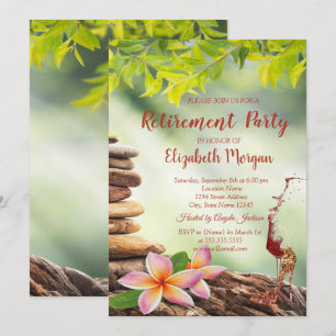 High Heel,Glass,Zen Stones Landscape Retirement Invitation