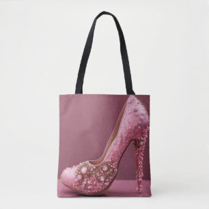 High Heel Pink Designer Fashion Shoe  Tote Bag