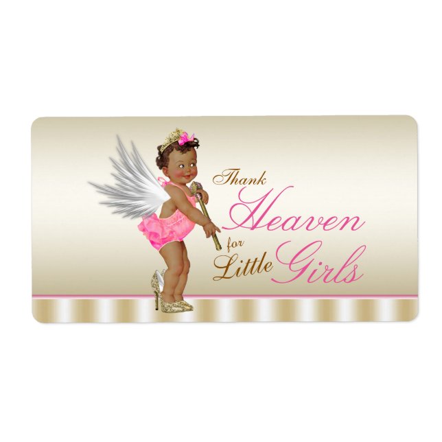 High Heel Shoe Angel Girl Water Bottle Labels (Front)