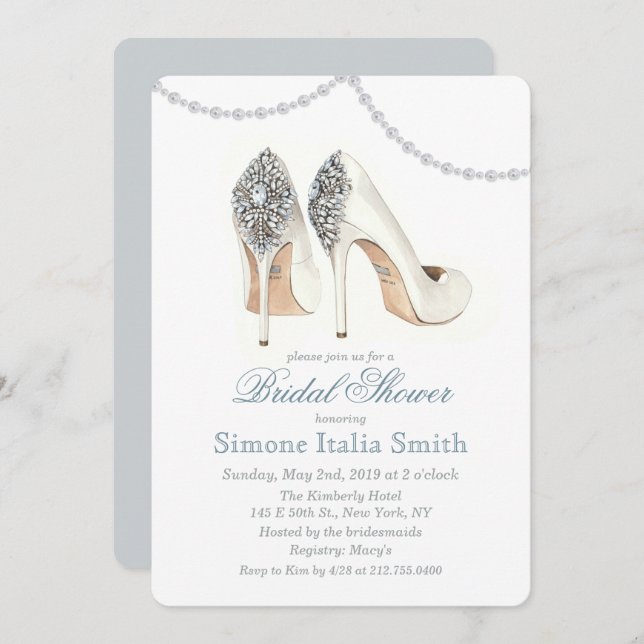 High Heel Shoe Couture Bridal Shower Invitation (Front/Back)