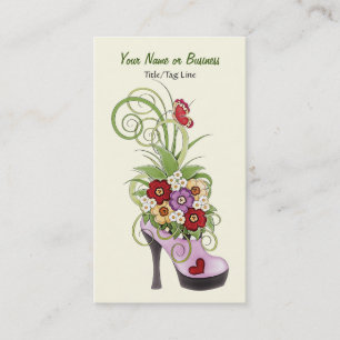 High Heel Shoe Flowers Business or Personal Card