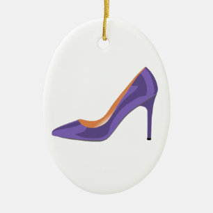 High Heel Shoe in Ultra Violet Ceramic Tree Decoration