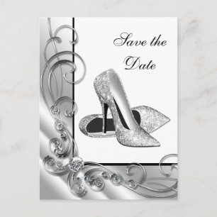 High Heel Shoe Save The Date Announcement Postcard