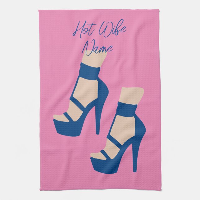 High Heel Shoe Thunder_Cove Tea Towel (Vertical)
