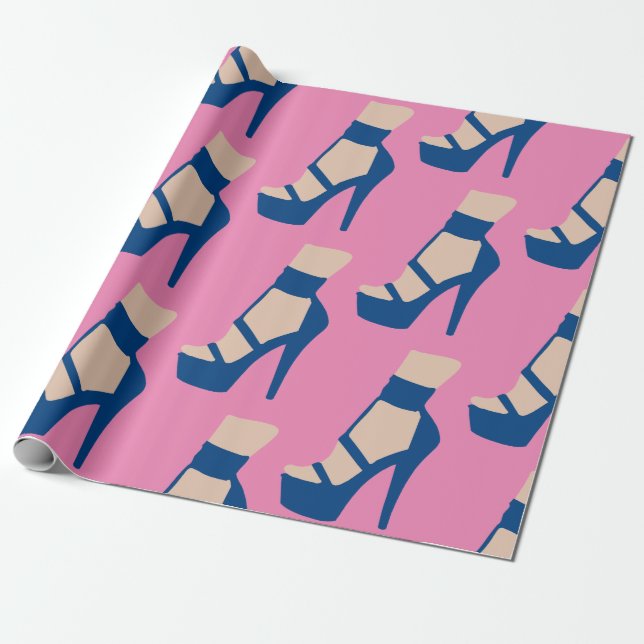 High Heel Shoe Thunder_Cove Wrapping Paper (Unrolled)