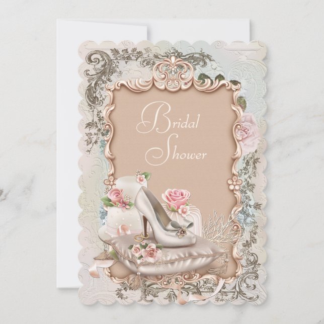 High Heel Shoe Vintage Bridal Shower Invitation (Front)