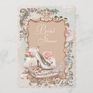 High Heel Shoe Vintage Bridal Shower Invitation