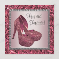 High Heel Shoe Womans Pink 50th Birthday