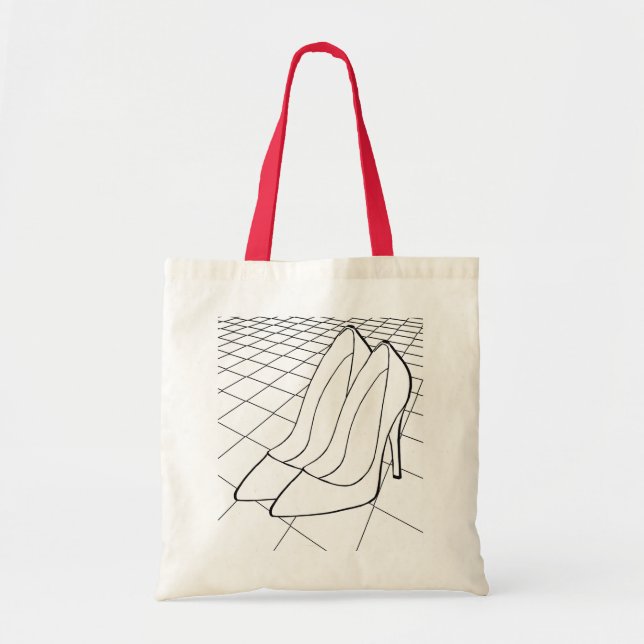 high heel shoes chequered pattern art colouring pa tote bag (Front)