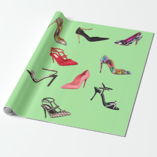 High Heel Shoes Collage Stiletto wrapping paper