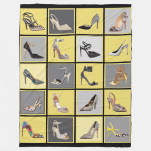 High Heel Shoes Collage Stiletto Yellow Blanket