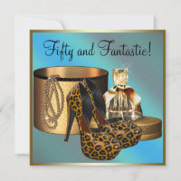 High Heel Shoes Leopard Gold Womans 50th Birthday
