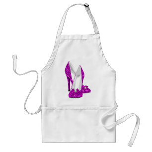 High Heel Shoes Stileto Glitter Pink Standard Apron