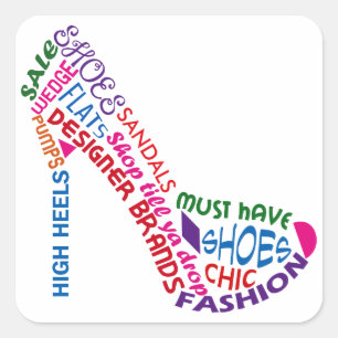 High Heeled Shoe Square Sticker
