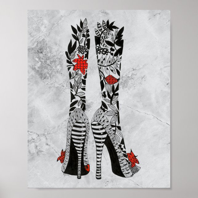 High Heeled Stiletto Fashion Shoes Poster (Front)