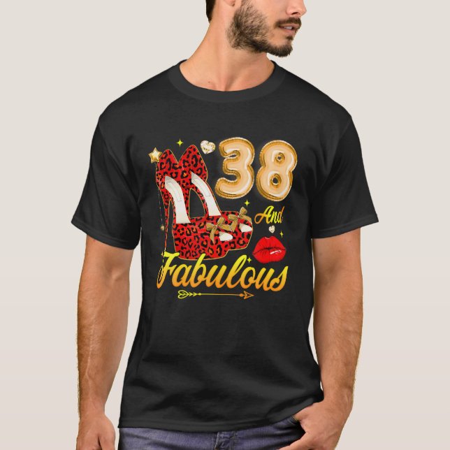 High Heels 1985 Floral 38 And Fabulous 38Th Birthd T-Shirt (Front)