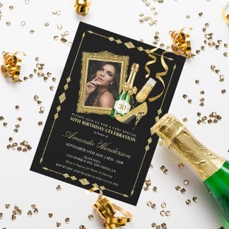 High Heels and Champagne Women's Birthday Invitation