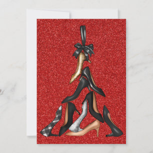 High Heels Christmas Tree Greeting Card