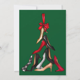 High Heels Christmas Tree Greeting Card