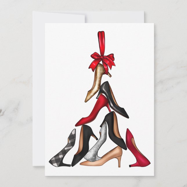 High Heels Christmas Tree Greeting Card (Front)