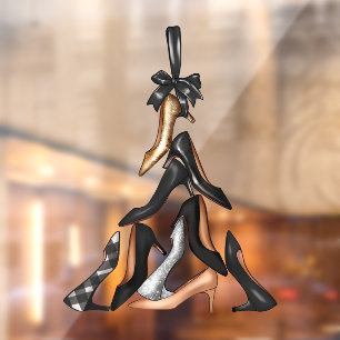 High Heels Christmas Tree Window Cling