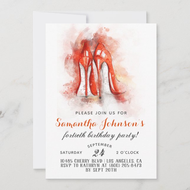 High Heels Fabulous Glam Birthday Invitation (Front)