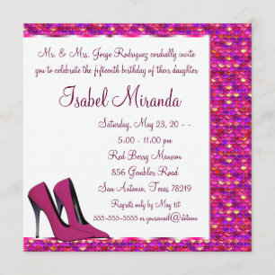 High Heels Girls 15th Party Quinceanera Invitation