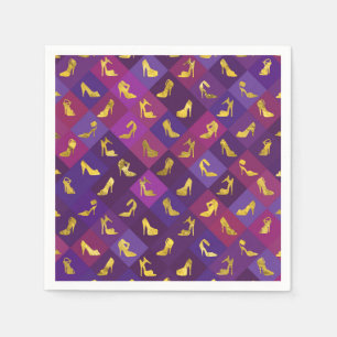 High Heels Golden Shoes pattern Napkin