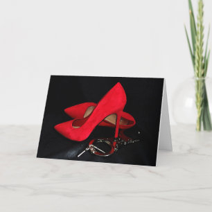 HIGH HEELS & HANDCUFFS BLANK GREETING CARD
