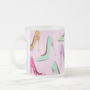high heels Pattern Frosted Glass Coffee Mug