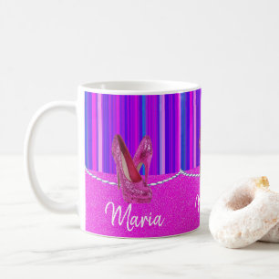 High Heels Pink Purple Stripe Mug