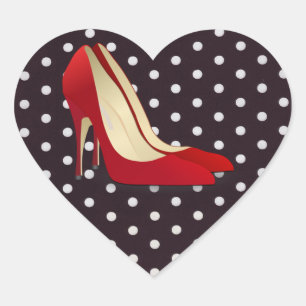 high heels red heart sticker