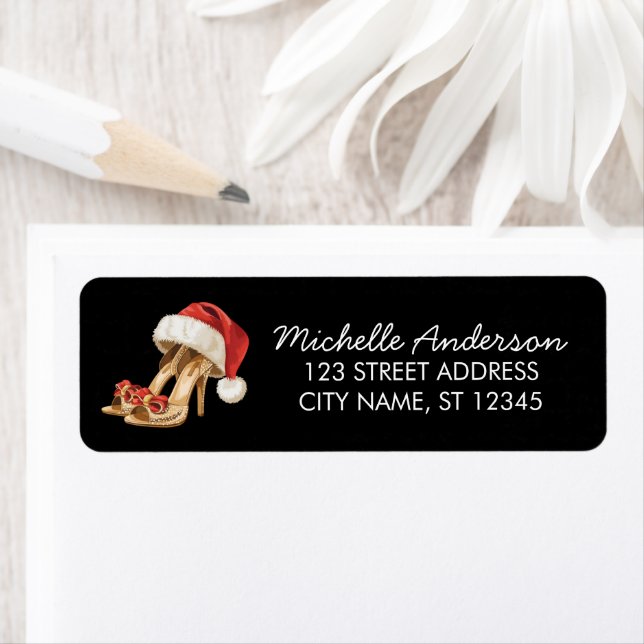 High Heels Santa Hat Christmas  Return Address  (Insitu)