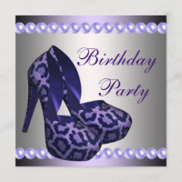 High Heels Shoes Purple Leopard Birthday Party