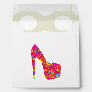 High Heels, Stiletto, Pumps, Flowers, Red Shoes Envelopes