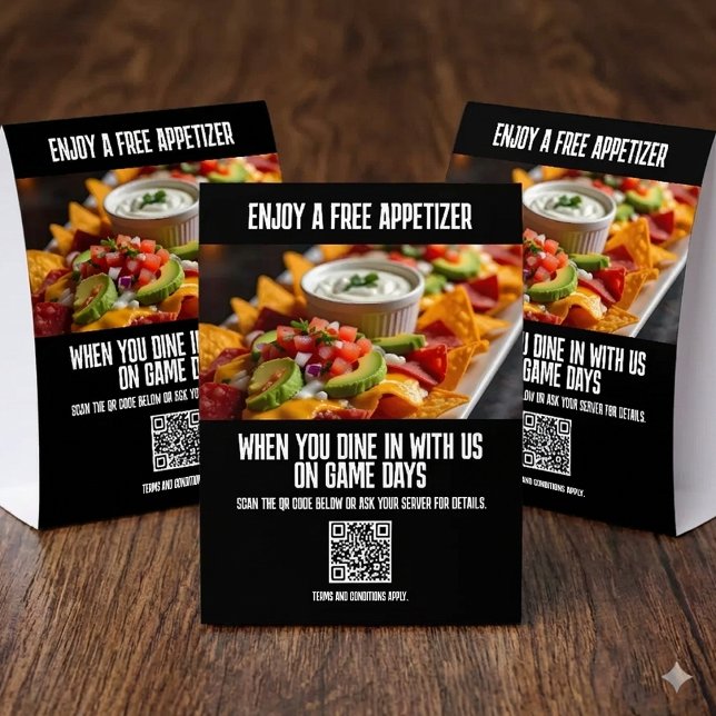 High Impact Restaurant Dining Game Day Offer (High Impact Restaurant Dining Offers Paper Table Tent Signs Cover Photo)