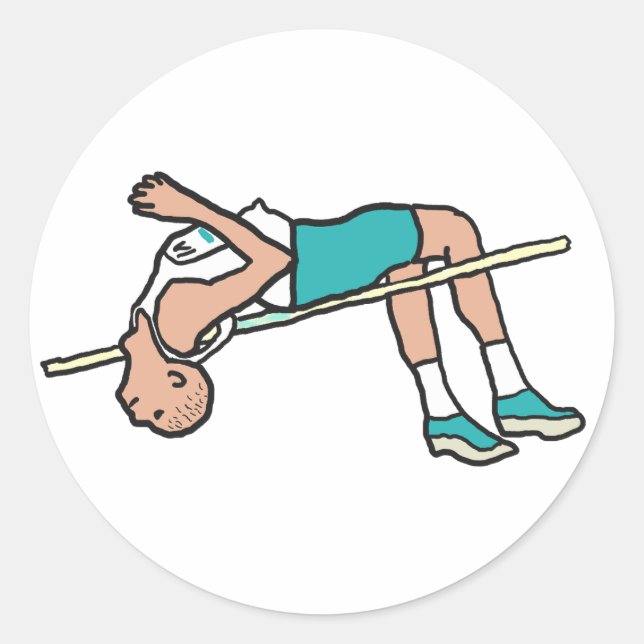High Jump Classic Round Sticker (Front)